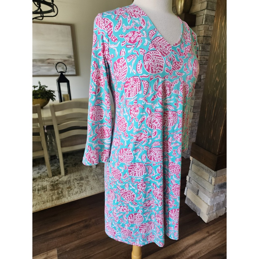 NWOT‎ Banana Boat Sea Turtle UPF 50+ V-Neck Tunic Dress Womens Medium Summer